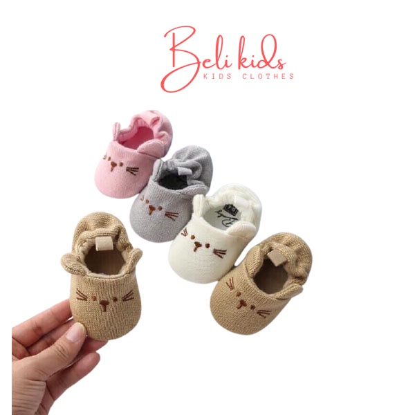 Giày Tập Đi Em Bé Trai, Bé Gái 0- 18 Tháng Tuổi Beli Kids Họa Tiết Mèo Xinh Xắn Đế Mềm Chống Trơn PK 01