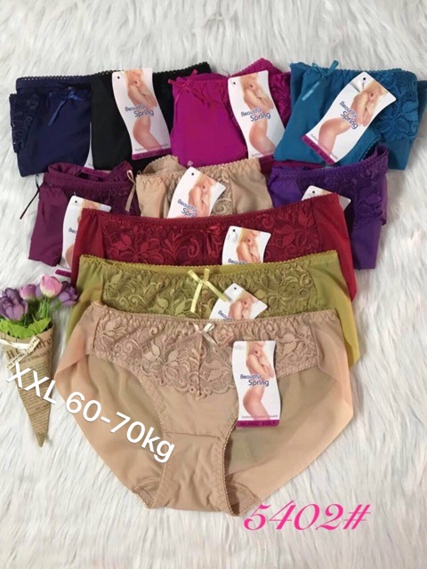 10 quần lót spring fom to có ren giữa (60-70kg)