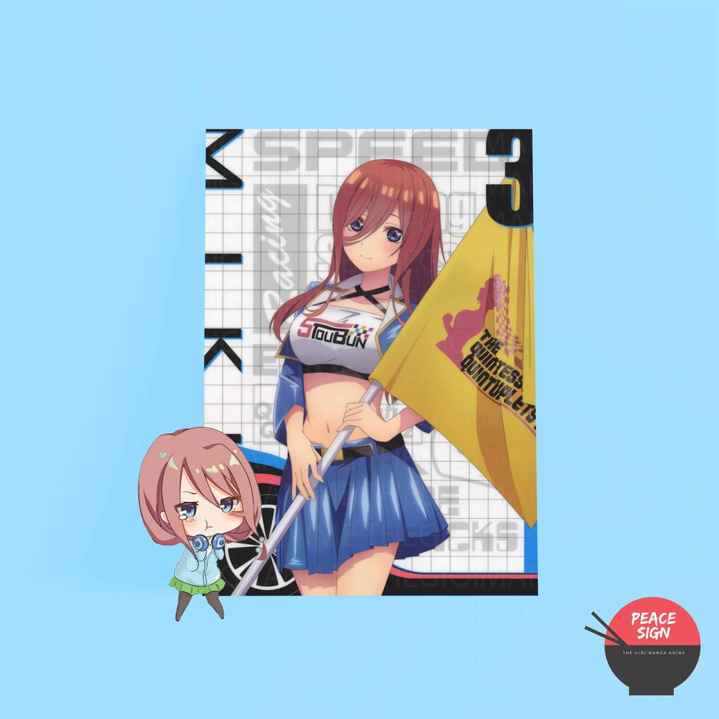 (NHIỀU MẪU) Tấm Postcard cao cấp giấy 260gsm in hình NAKANO MIKU - Gotoubun no Hanayome NHÀ CÓ NĂM NÀNG DÂU