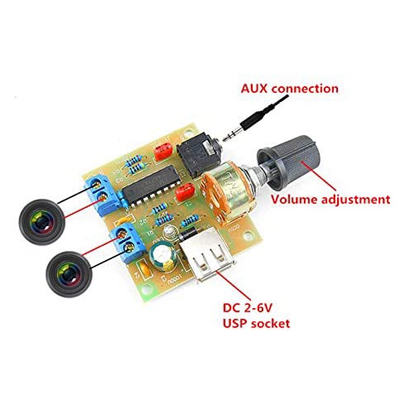 Bảng Mạch Khuếch Đại Âm Thanh Mini 5w + 5w Pm Cm2038 5v