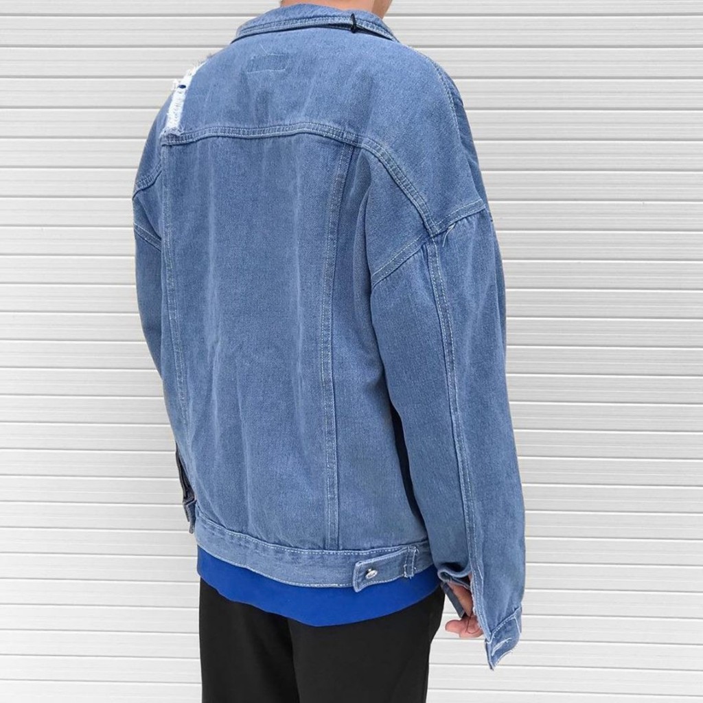 áo khoác jean nam rách ( HÌNH THẬT ) 44SS