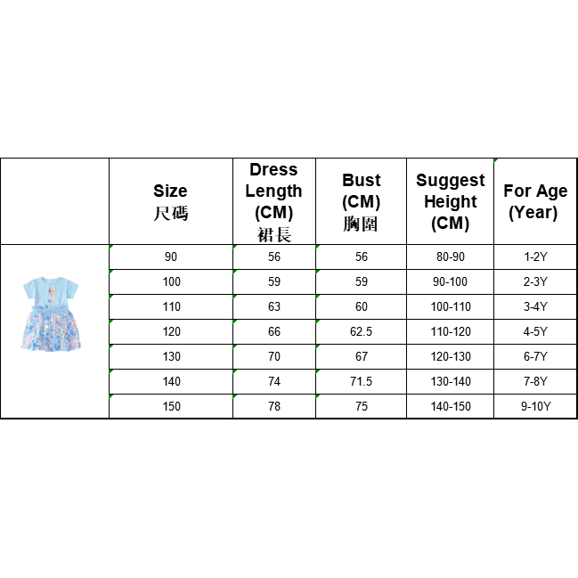 Váy công chúa Elsa xinh xắn dành cho bé gái