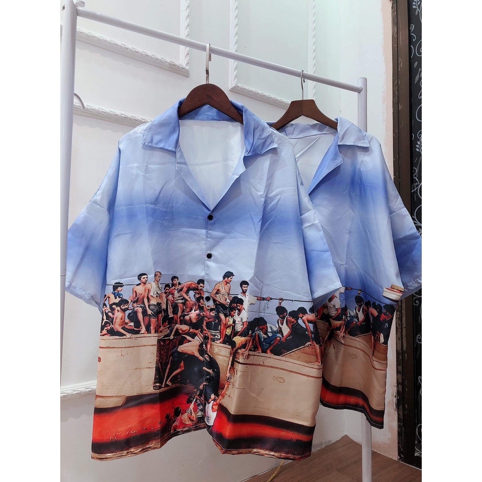 Áo sơ mi cổ vest in hoạ tiết Sếp Tùng  _Rosyhana