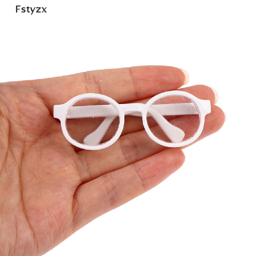 Kính búp bê nhung lông Fstyzx gọng tròn 6.5/ 9.5cm tròng trong suốt FY