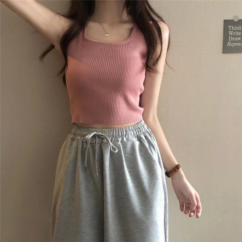 XiaozhainvÁo Croptop Dệt Kim XIAOZHAINV Thiết Kế Trễ Vai Gợi Cảm