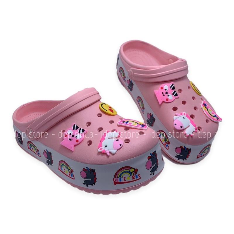 [HCM] Dép sục Cross Pony nữ đế độn tăng chiều cao (Tặng 08 Jib/ Sticker) siêu nhẹ đi biển đi mưa Maipy SL018