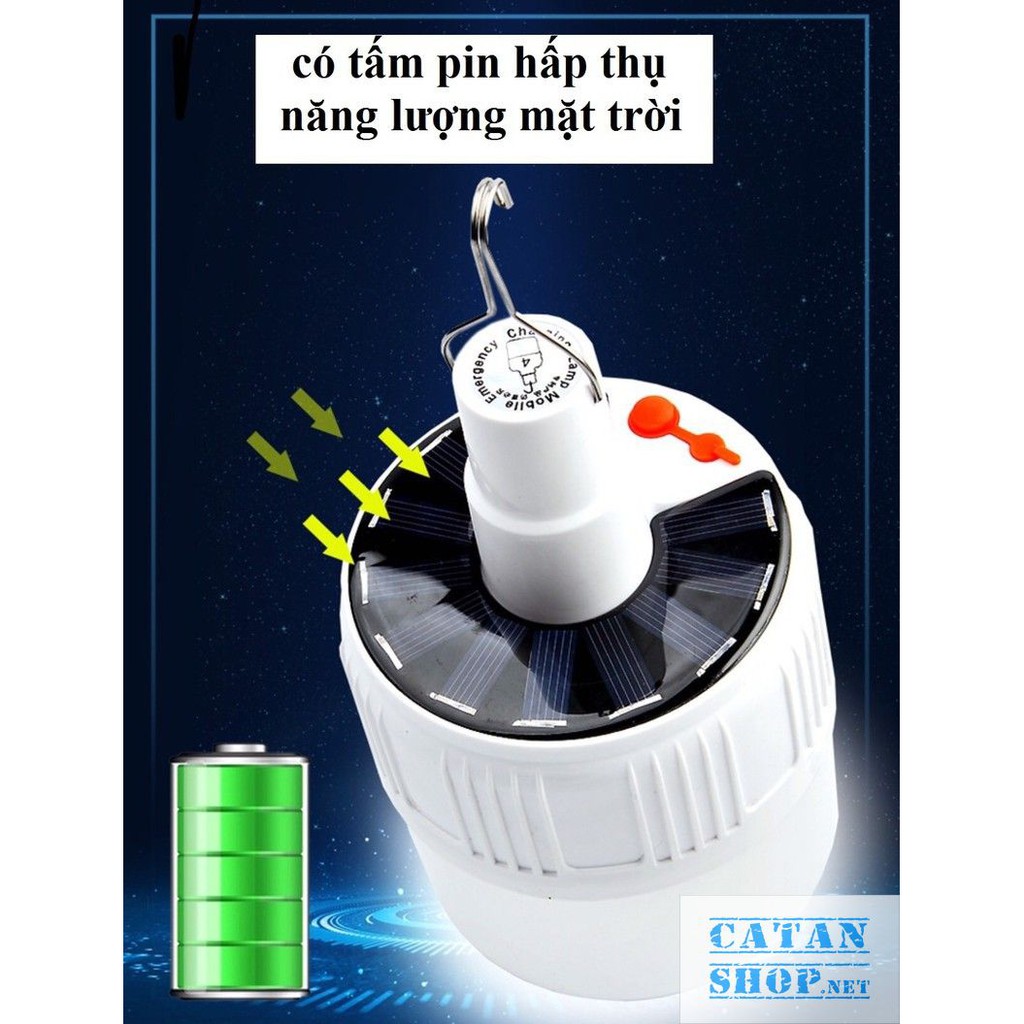 Đèn tích điện 100W 24 Led Sạc tích điện thông minh, Đèn sạc năng lượng mặt trời (Bảo hành 12 tháng) GD406-Dentichdien