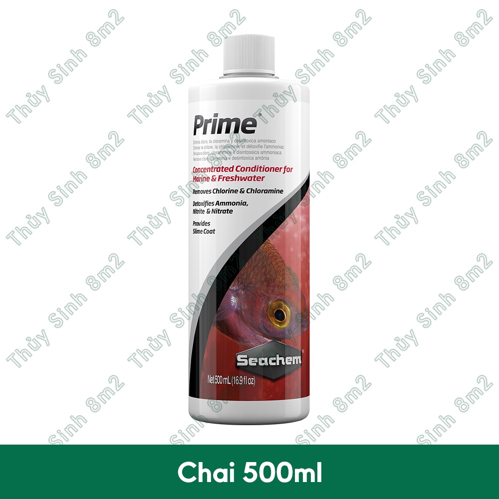 Khử Độc Nước Hồ Cá Tép SEACHEM Prime - Khử Clo nước máy, Cloramin, Amoniac, NO2, NO3, kim loại nặng - 8m2