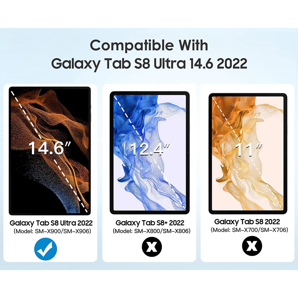 Bao Da Máy Tính Bảng Siêu Nhẹ In Hình MOKO Có Giá Đỡ Nam Châm Cho Galaxy Tab S8 Ultra 2022 14.6 Inch (SM-X900/X906)