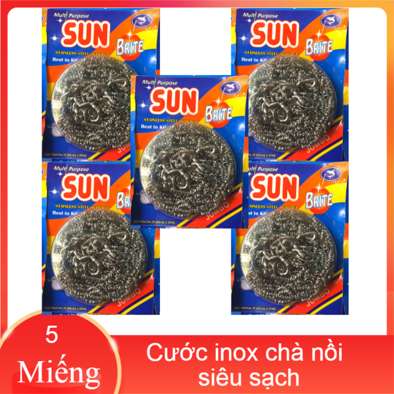 Combo 5 Miếng cước inox chà nồi siêu sạch SUN