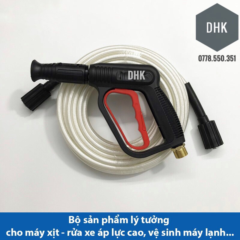 Bộ 15m dây rửa xe và súng xịt - súng rửa xe áp lực cao