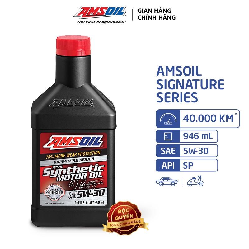 Dầu Nhớt Xe Hơi Tổng Hợp Amsoil Signature Series 5w30 946ml