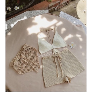 Set đi biển- áo và quần đi biển-bikini len móc