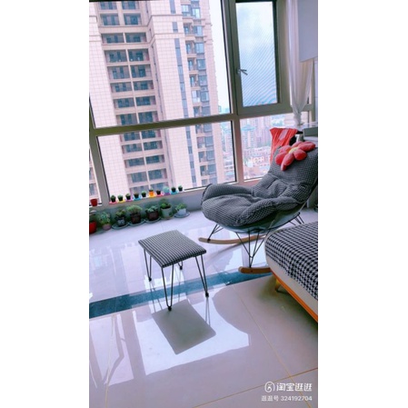 Ghế Bập Bênh Thư Giãn Chill Kèm Đôn Gác Chân