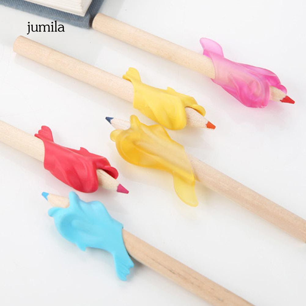 Dụng cụ chỉnh cách cầm bút cho trẻ em bằng silicon hình cá heo dễ thương xinh xắn