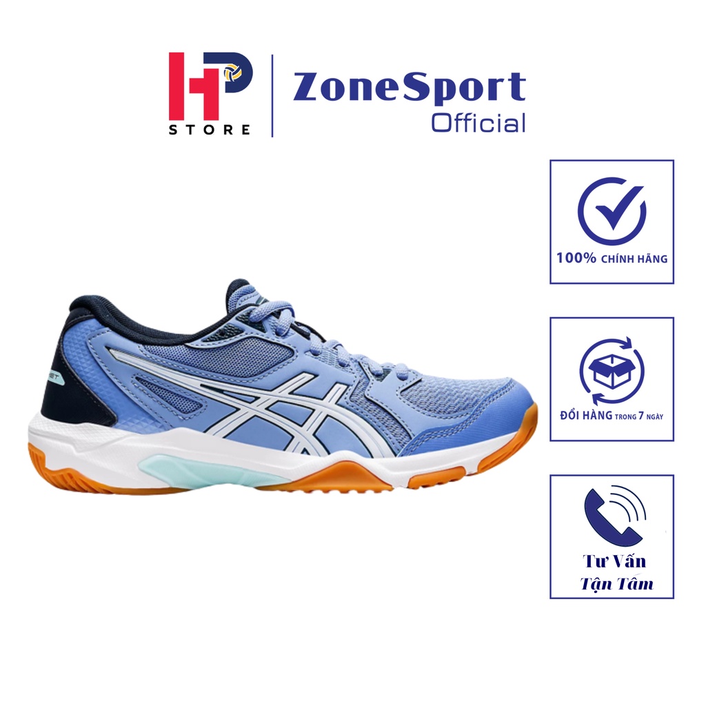 Giày Nữ Asics Gel Rocket 10 Xanh Ya 2022 - Giày Chuyên Bóng Chuyền, Cầu Lông, Tennis đệm gel hấp thụ sốc, đàn hồi, giả