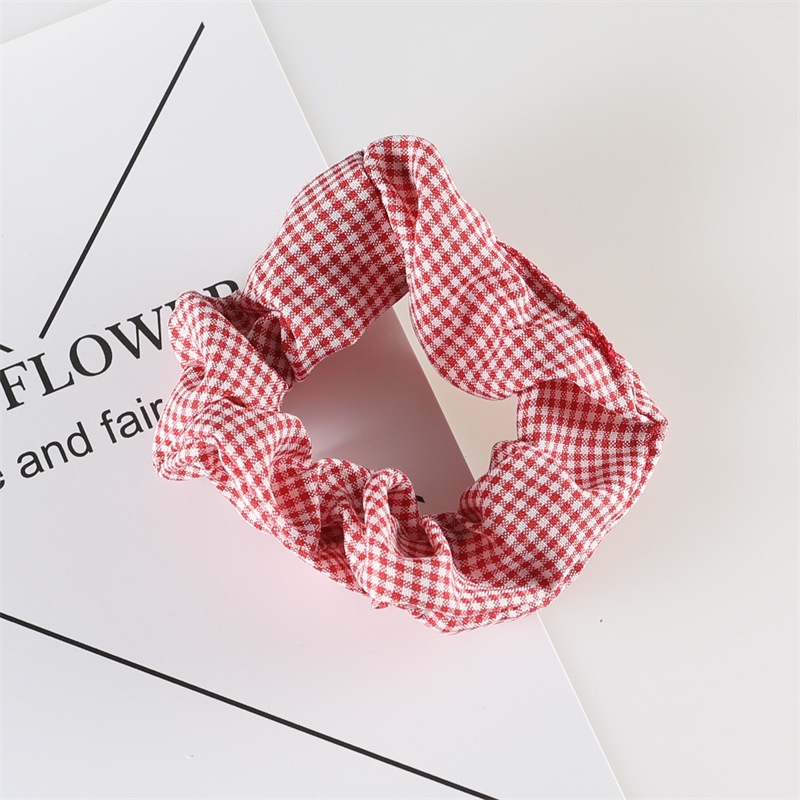 PK735 Scrunchies buộc tóc nhiều họa tiết; họa tiết tông kẻ sọc  nữ tính thanh lịch