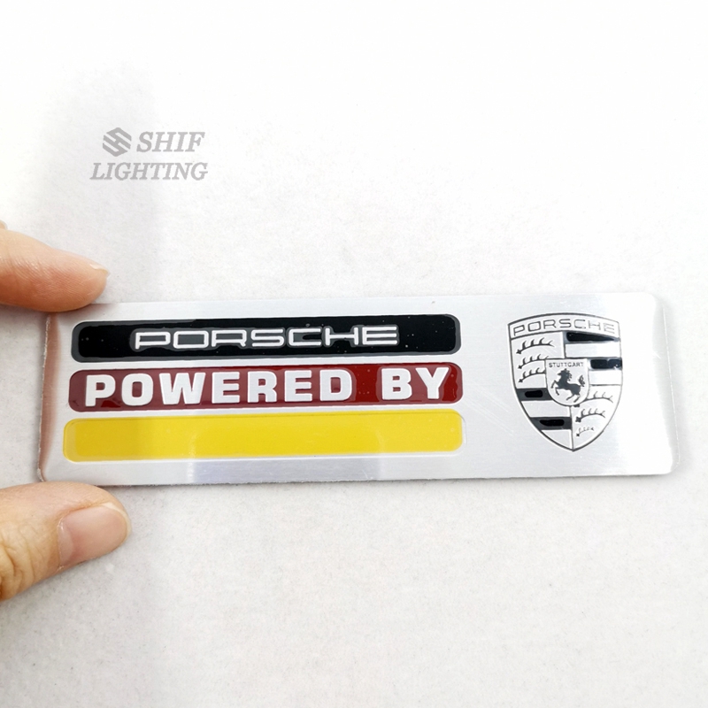 Miếng dán trang trí xe hơi bằng nhôm họa tiết logo Porsche