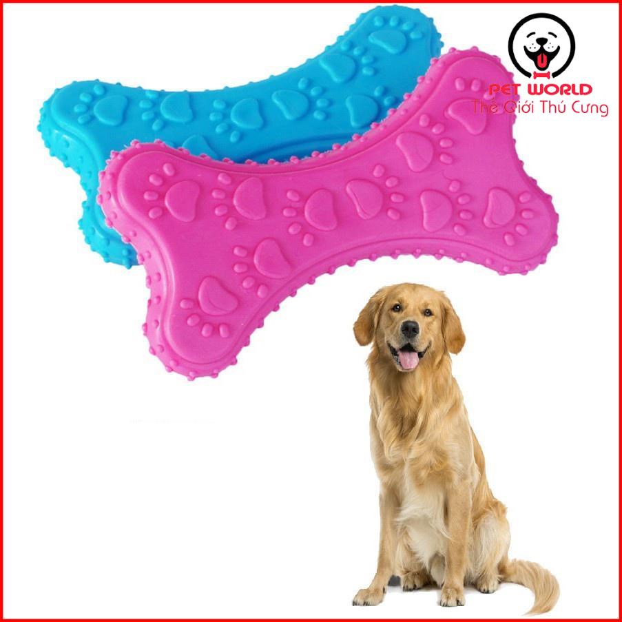 Xương cao su siêu bền cho chó gặm Hanpet đồ chơi cho chó tập cắn 10cm
