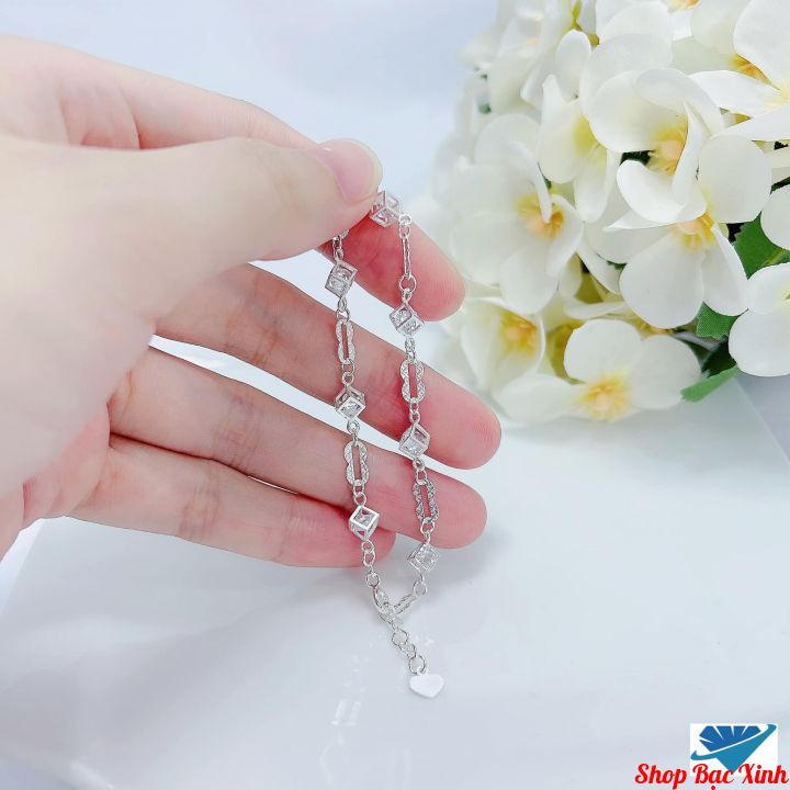 Lắc tay bạc hình tròn siêu xinh