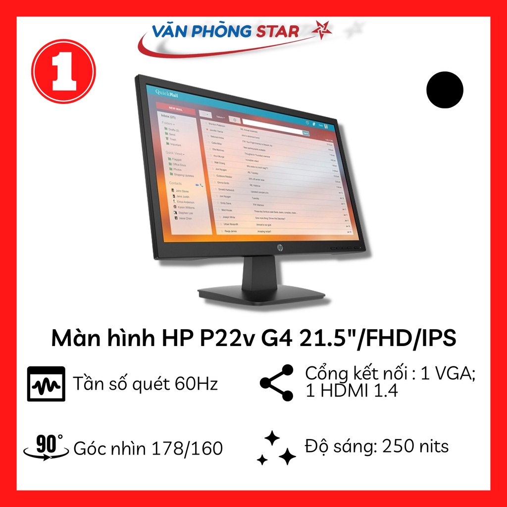 Màn hình HP P22v G4 21.5&quot;/FHD chính hãng bảo hành toàn quốc