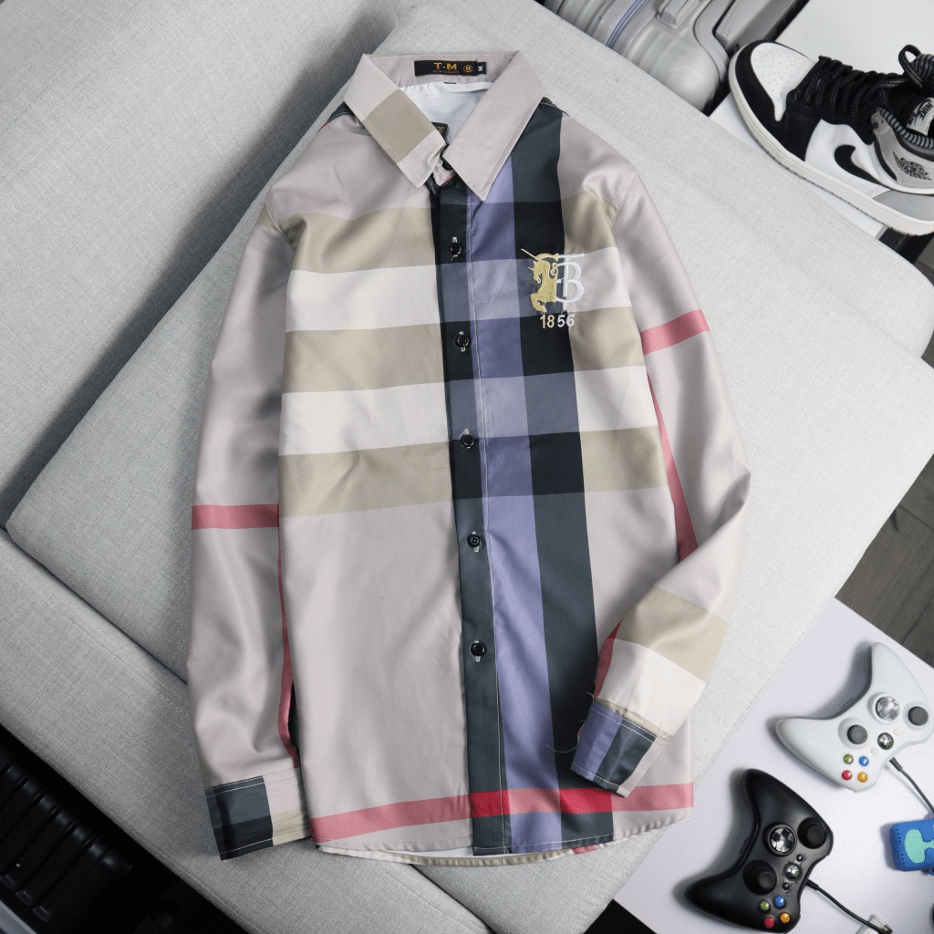 (Free Ship) Áo Sơ Mi Nam Phối Sọc Đơn Tính Phong Cách Hàn Cá Tính Thời Trang VLTN Shop