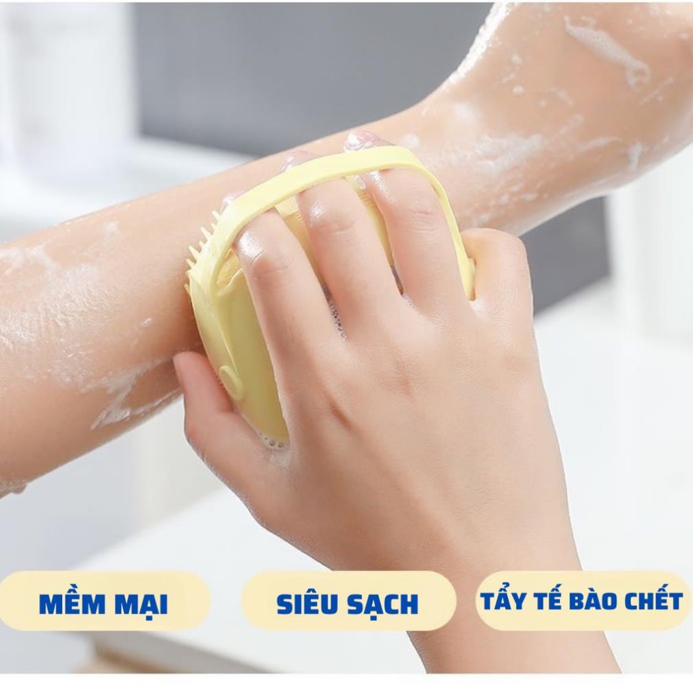 Bông tắm bàn chải silicone tiện dụng giúp tắm tạo bọt massage tẩy tế bào chết siêu sạch K178