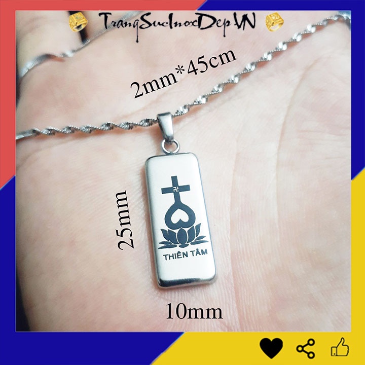 Dây chuyền nữ inox khắc dấu thiên tâm sáng đẹp ,không đen - Đem lại bình an may mắn cho người đeo