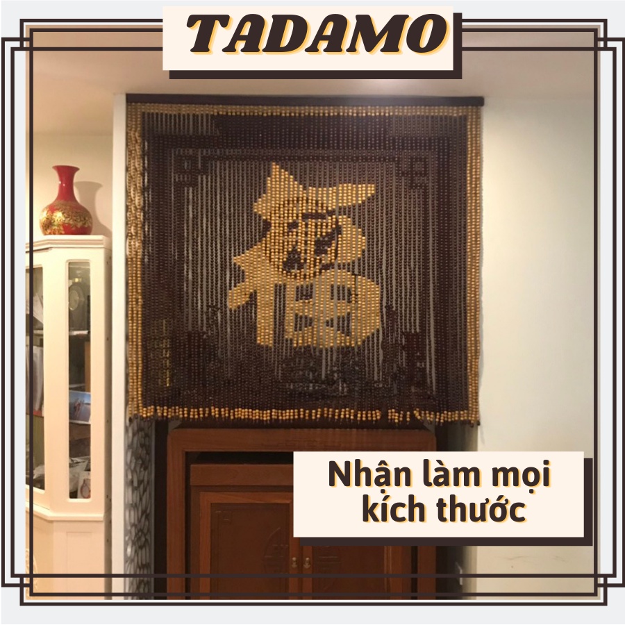 Rèm hạt gỗ phong thủy bàn thờ Bồ đề đẹp giá rẻ, Làm theo kích thước yêu cầu - Nội thất TADAMO