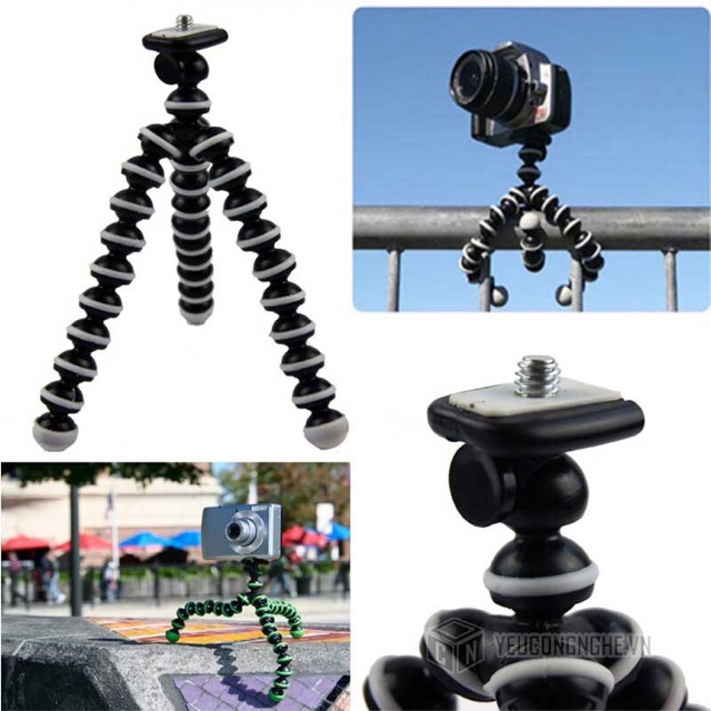 Giá đỡ, tripod dẻo uốn đa năng tặng kẹp cho điện thoại, máy ảnh