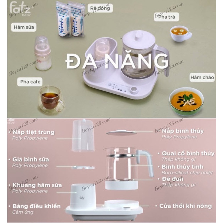 MULTIMAX 5 - Máy tiệt trùng và hâm nước pha sữa đa năng điện tử Fatzbaby - Fatz FB9201TN Multimak