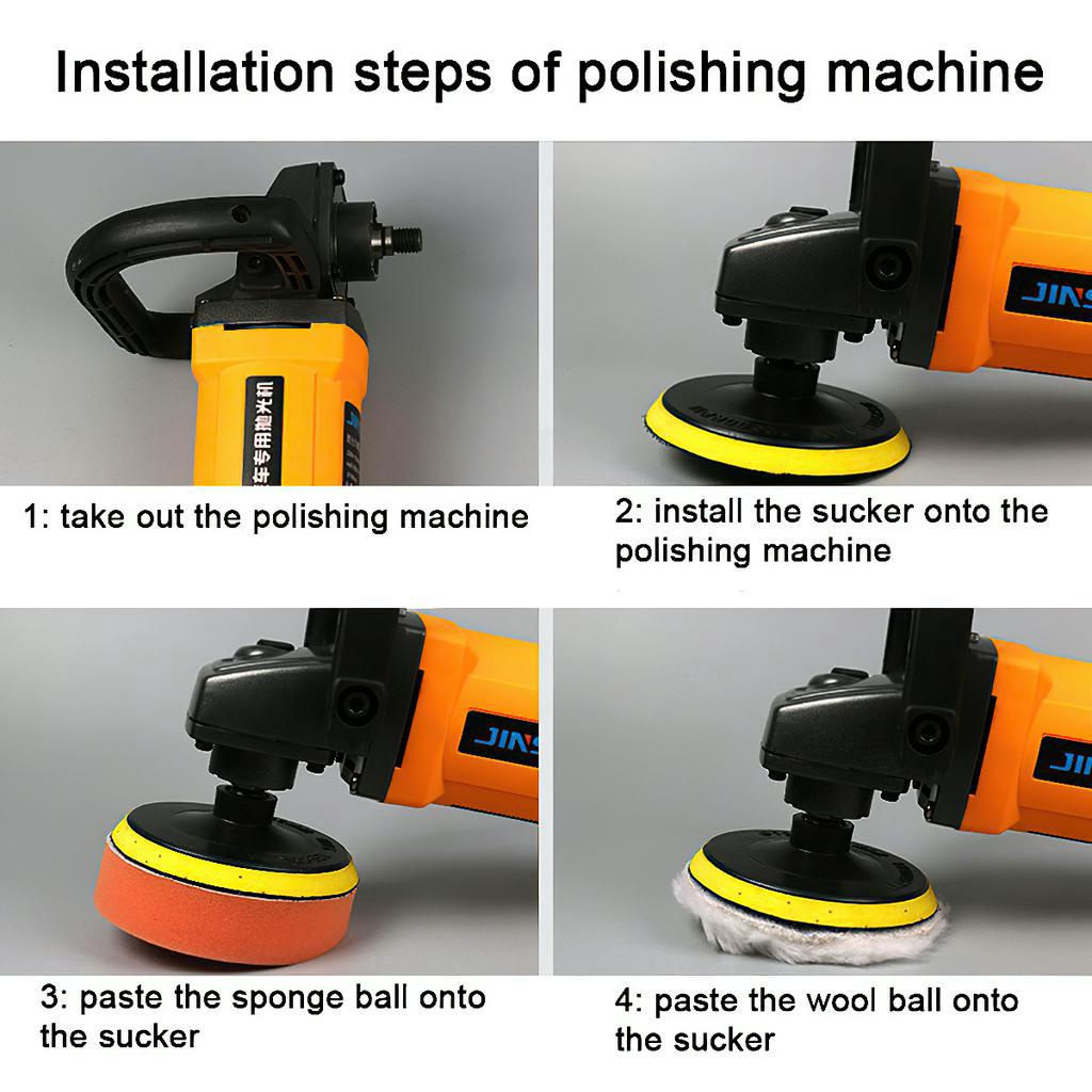 Bộ phớt sáp đánh bóng gắn máy khoan điện, dụng cụ chế máy đánh bóng xe ô tô cầm tay mini