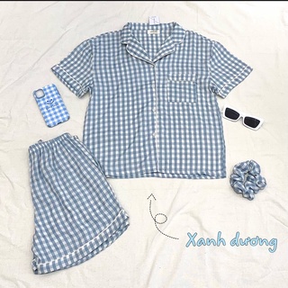 Set bộ ngủ kẻ caro CICISTUDIO