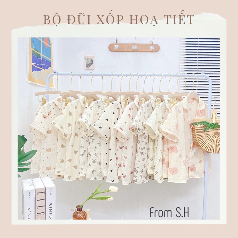 💥SIÊU RẺ 💥 Bộ ngủ đũi xốp pyjama cộc, mẫu cổ bèo và dây nhiều hình dễ thương.