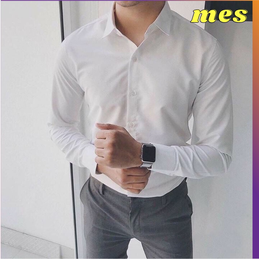 Sơ Mi Nam, Áo Sơ Mi Nam Dài Tay Cao Cấp, Chống Nhăn, Chống Xù, Thấm Hút Mồ Hôi