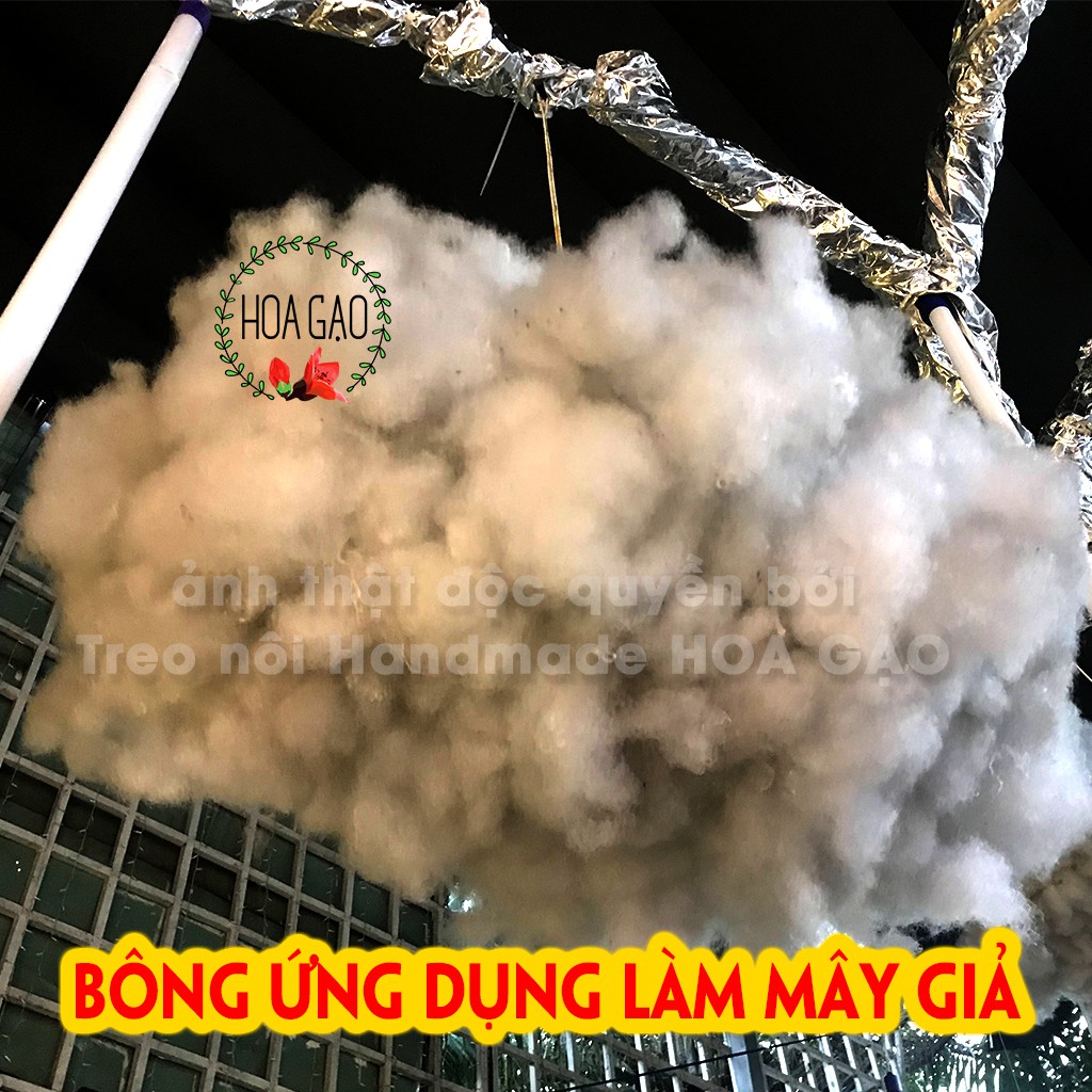 Bông gòn làm đèn đám mây 500g bông xơ HOA GẠO GGX51 giá rẻ, dễ làm miễn phí vận chuyển