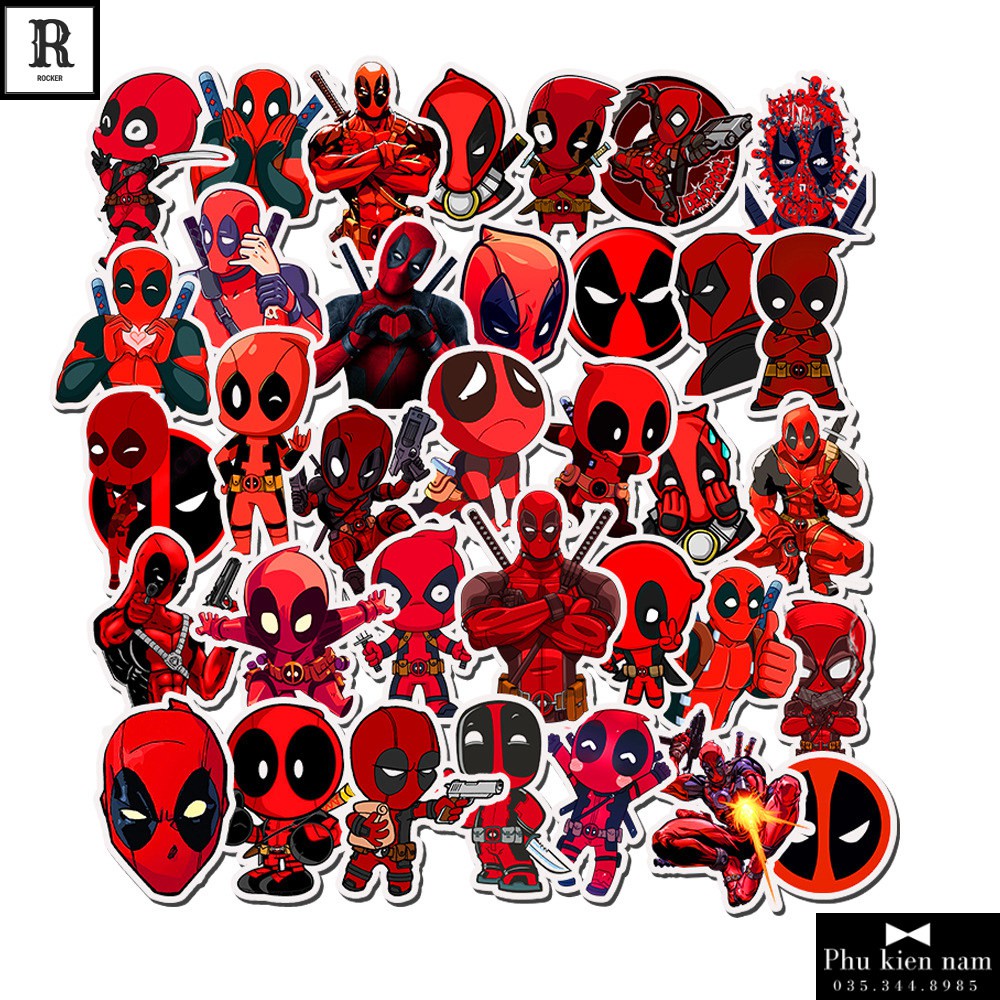Sticker PVC Hoạt Hình 35 Hình dán Deadpool ST086