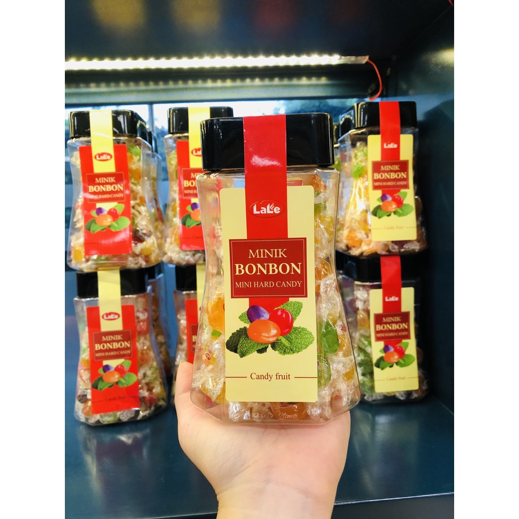 Kẹo cứng hương trái cây Minik Bonbon hiệu LaLe -250 g hộp nhựa