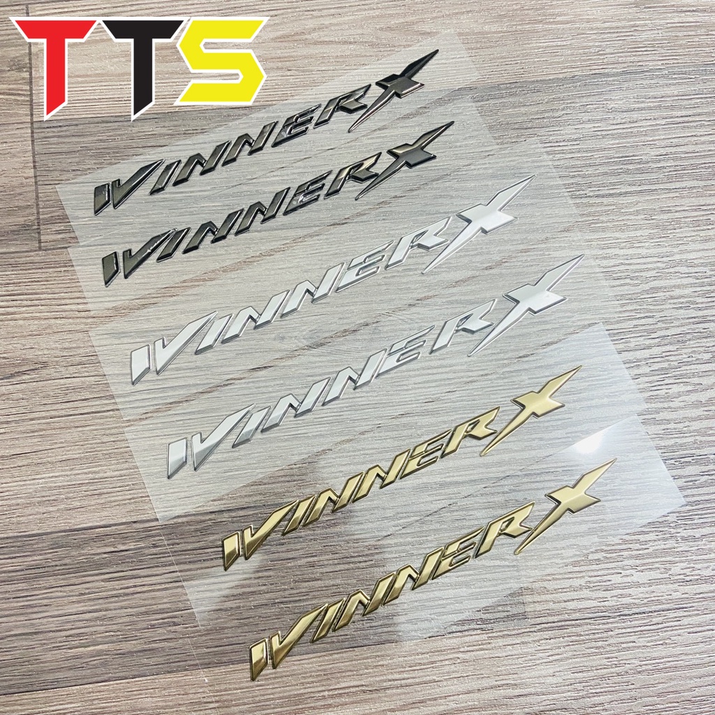 Tem logo 3D chữ nổi WINNER X dán trang trí xe máy Honda Winner X chất liệu nhựa cứng zin xi bóng