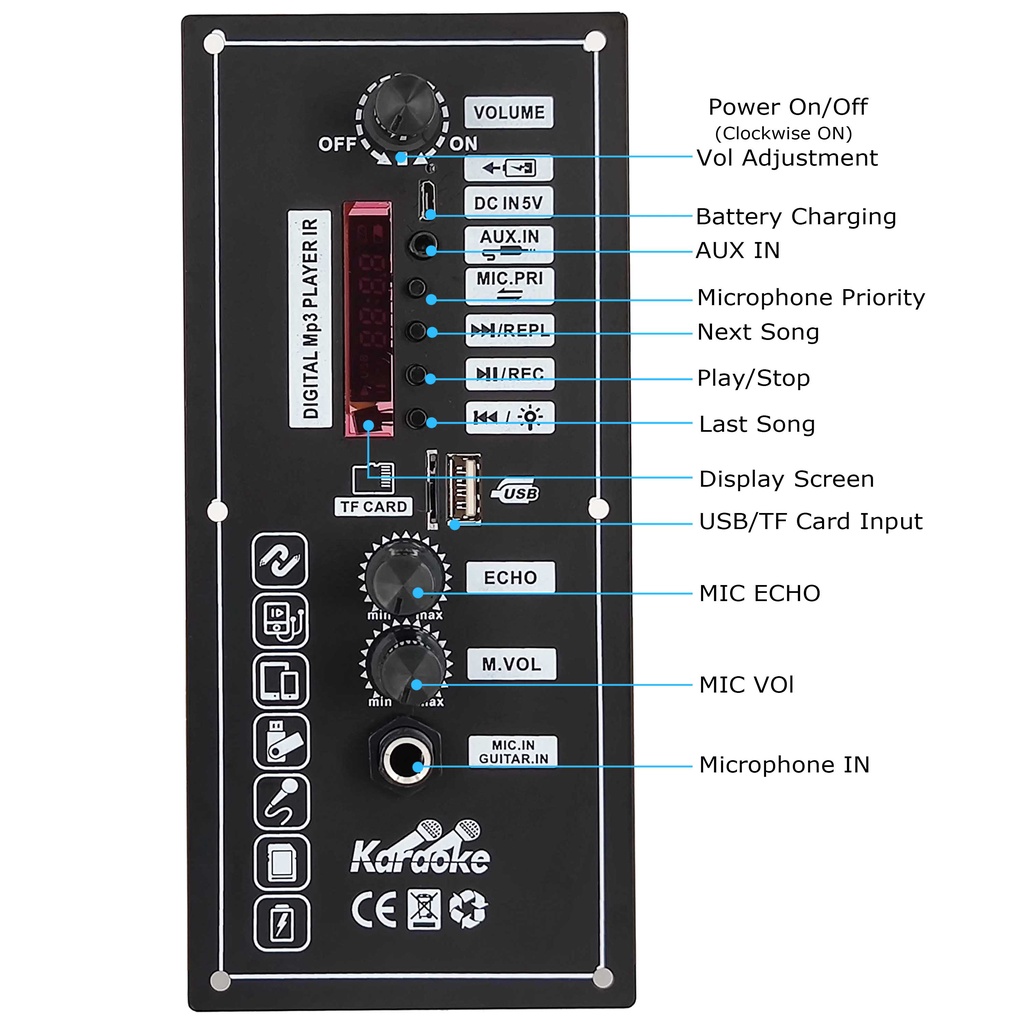 Bảng Mạch Khuếch Đại Âm Thanh 30W 3.7V 5-8Inch Chất Lượng Cao