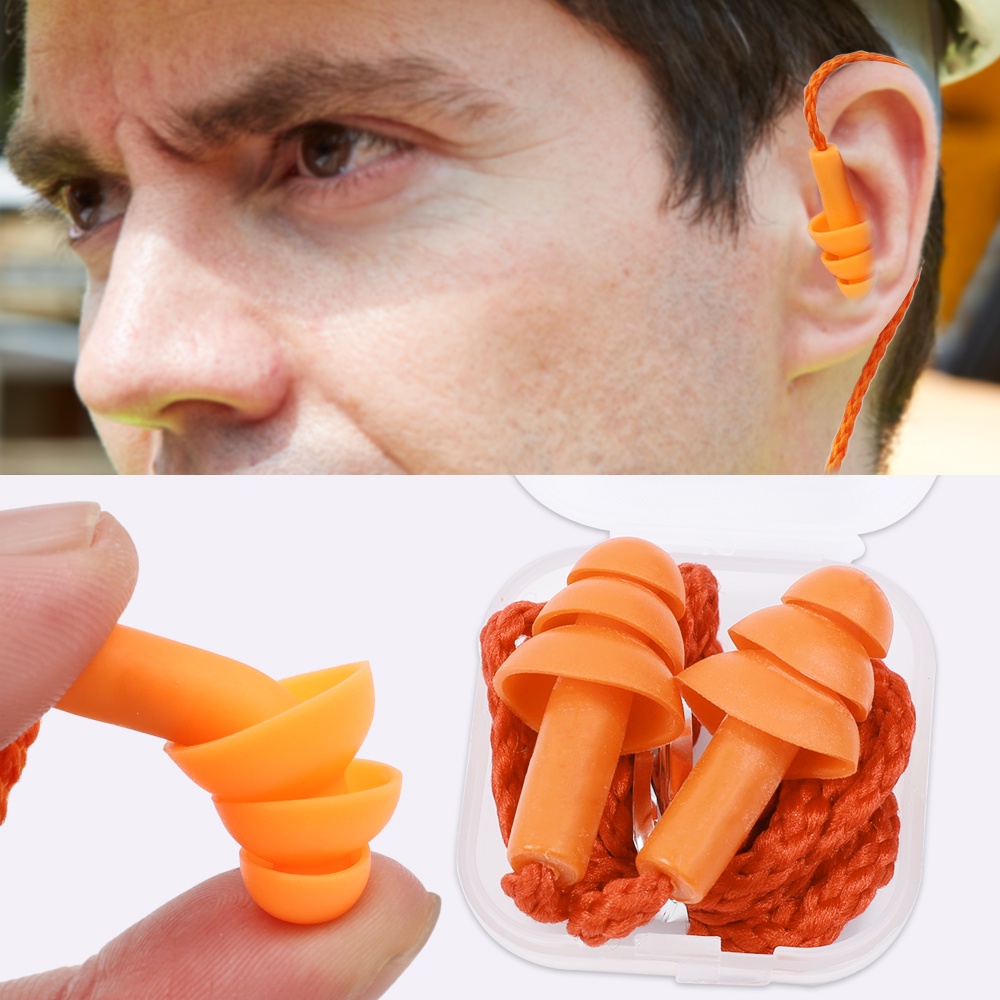 1 Cặp Nút Bịt Tai Chống Ồn/Chống Nước Bằng Silicone Khi Bơi Lội