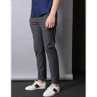 Quần Kaki Nam Dáng Vừa Màu Ghi Đậm Phong Cách Công Sở