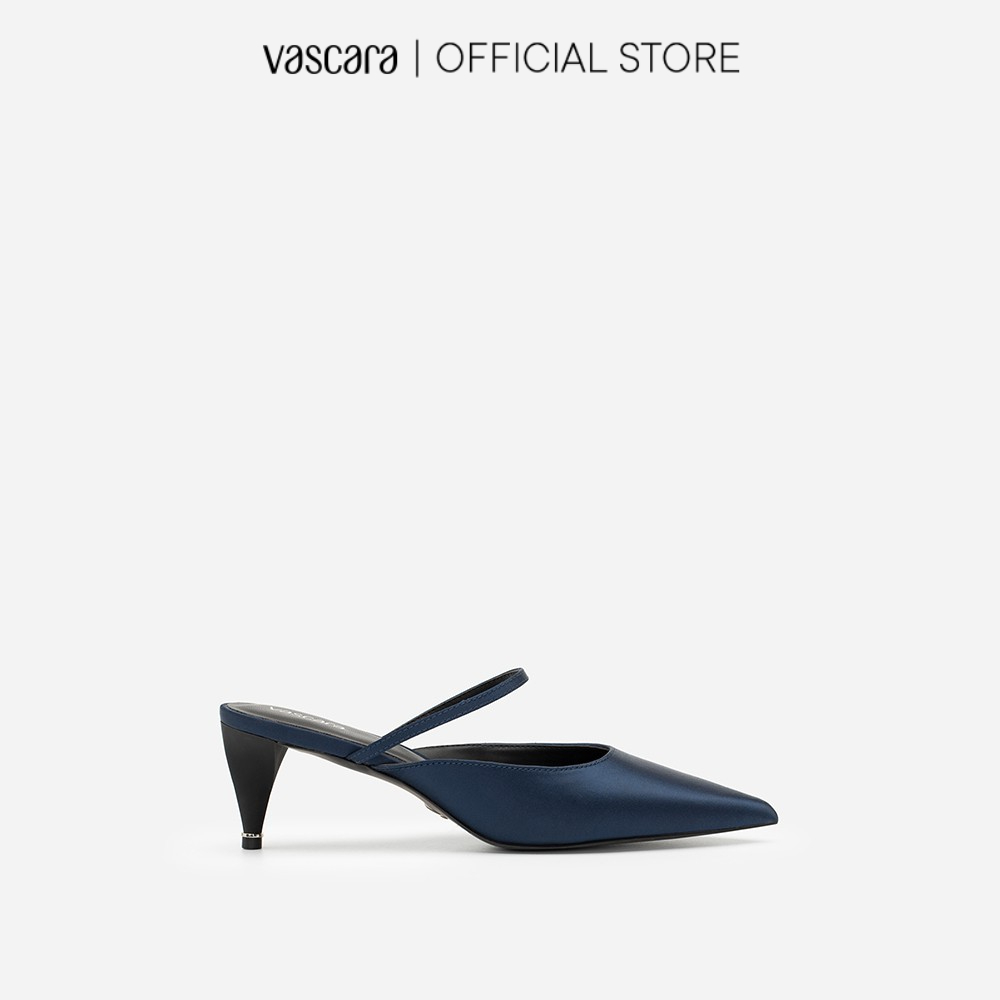 Vascara Guốc Mũi Nhọn Quai Ngang GNN 0159 Màu Xanh Navy