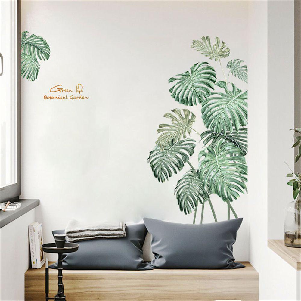 LONTIME Giấy Dán Tường Bằng PVC Hình Lá Cây Phong Cách Bắc Âu