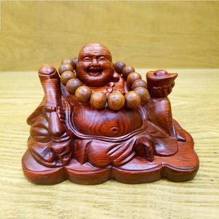 Tượng phật di lặc để ô tô gỗ hương ta nguyên khối