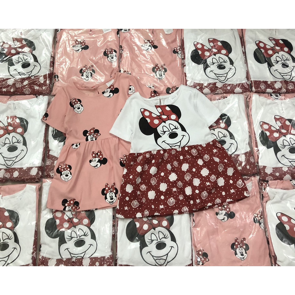 [Deal hot] Váy đầm cho bé gái - Set 2 váy Minnie hồng Next cho bé gái size 2-8t (form nhỏ)