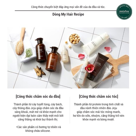 Dầu gội chăm sóc và phục hồi cho chân tóc yếu innisfree My Hair Recipe Shampoo 330ML | BigBuy360 - bigbuy360.vn