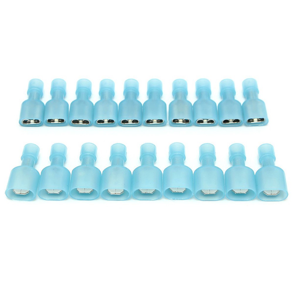 50 Đầu nối dây điện lỗ cắm và ổ cắm cách điện hoàn toàn bằng nylon màu xanh