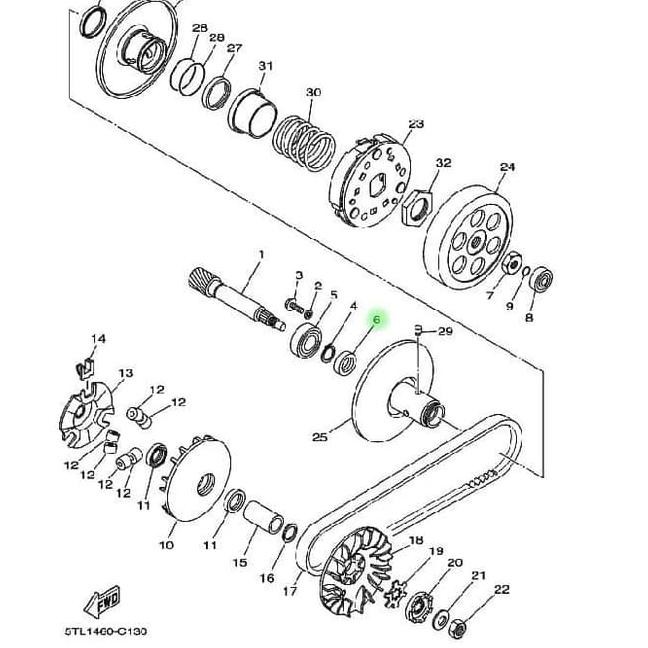 Vòng Đệm Kín Phía Sau Cho Xe Yamaha Mio Soul Nouvo Z Mio J