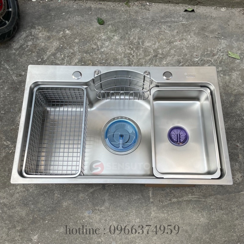 Rổ Chậu INOX gác Bồn Rửa Chén Bát